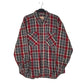Mens Grey Woolrich Thick Flannel Plaid Long Sleeve Shirt