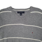Mens Grey Tommy Hilfiger Lightweight V Neck Jumper