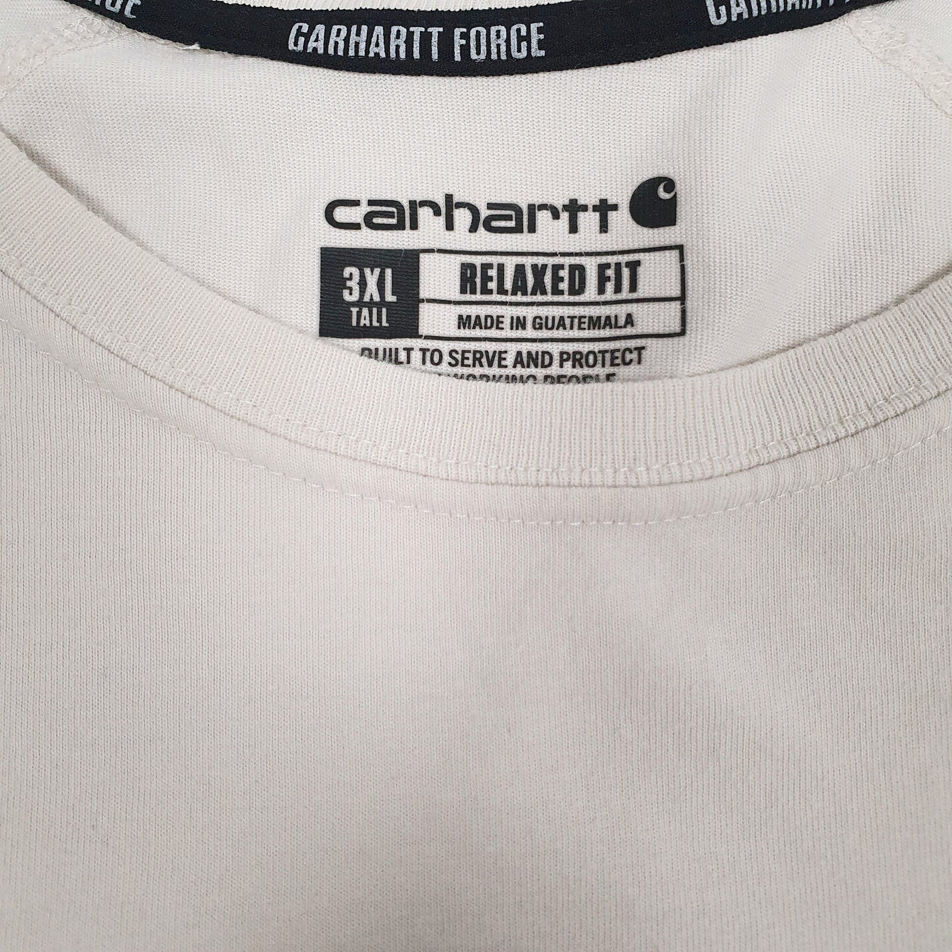 Mens Cream Carhartt   T Shirt