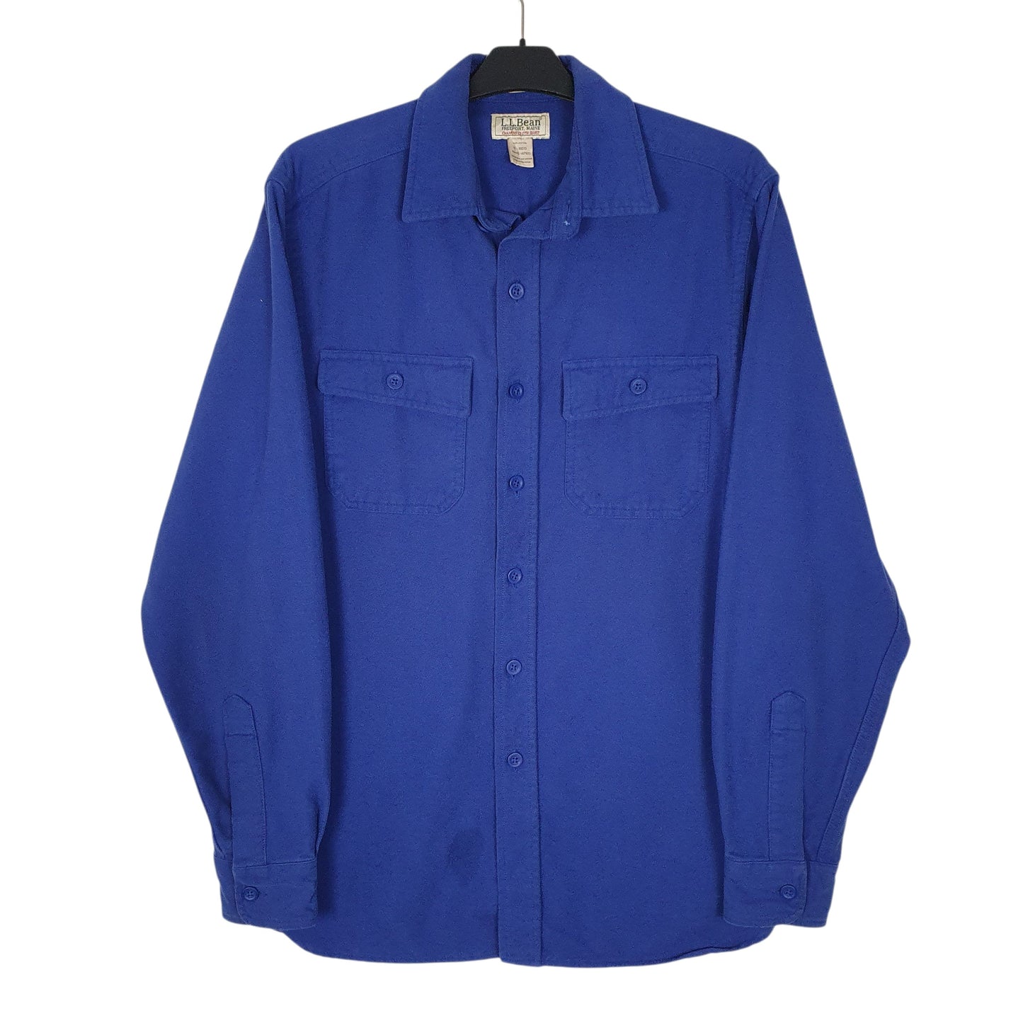 Mens Blue L.L.Bean Thick Chamois Long Sleeve Shirt