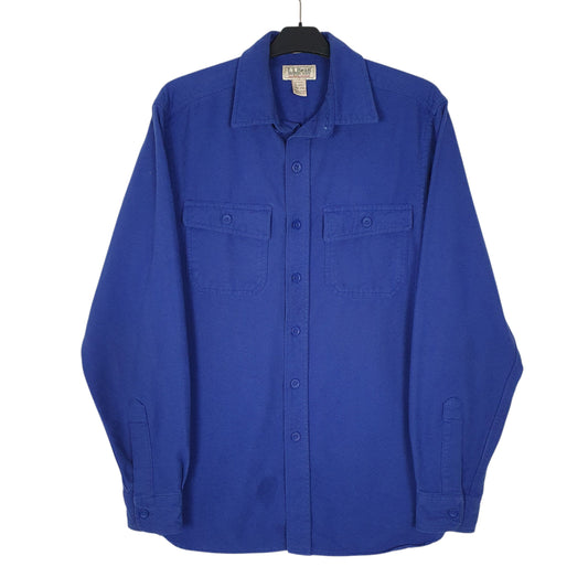 Mens Blue L.L.Bean Thick Chamois Long Sleeve Shirt