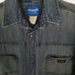 Mens Navy Wrangler Denim Snap Rodeo  Shirt