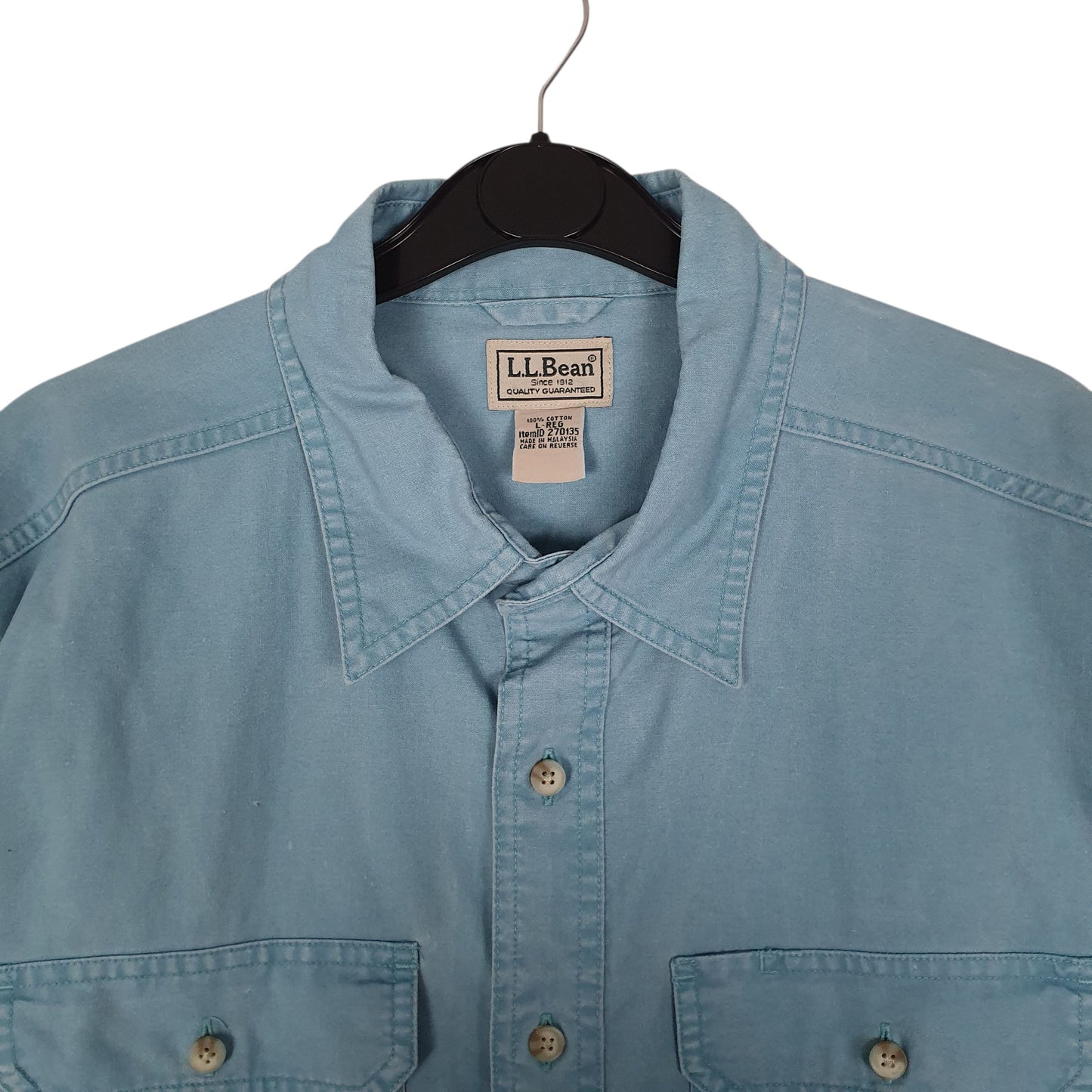 Mens Blue L.L.Bean Sunwashed Canvas  Shirt