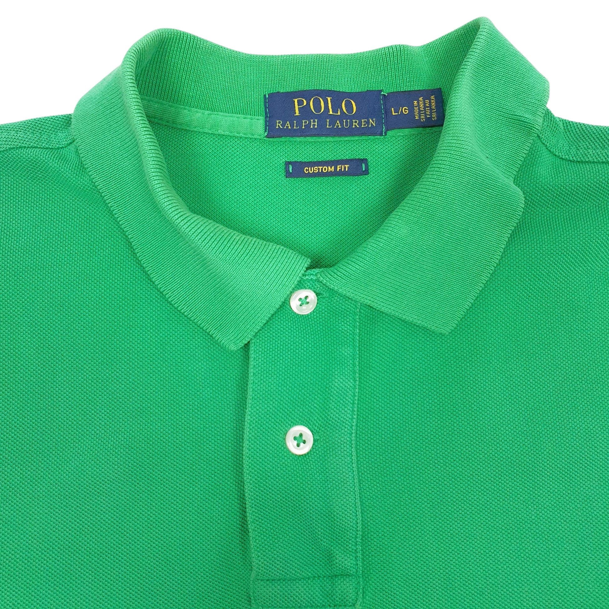 Mens Green Polo Ralph Lauren Custom Fit  Polo Shirt