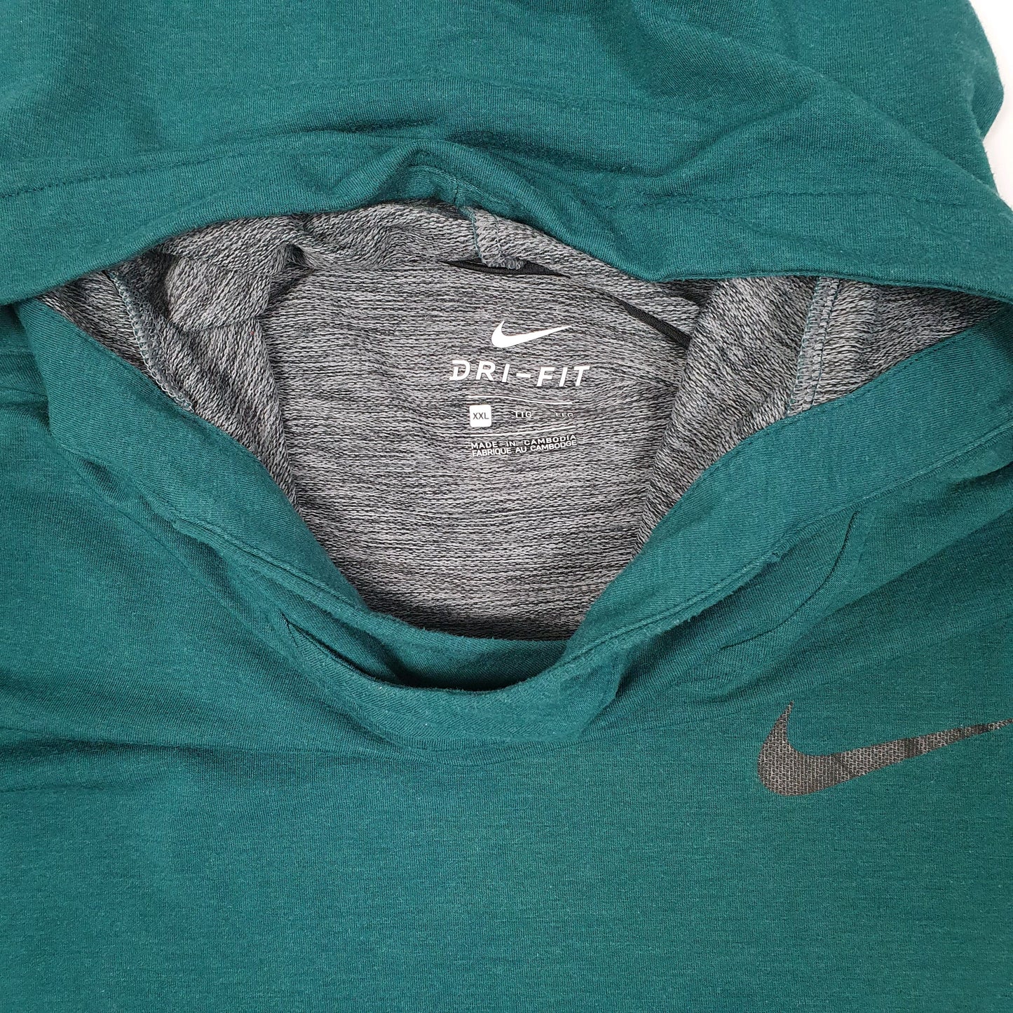 Mens Green Nike Lightweight Dri Fit Hoodie Jumper