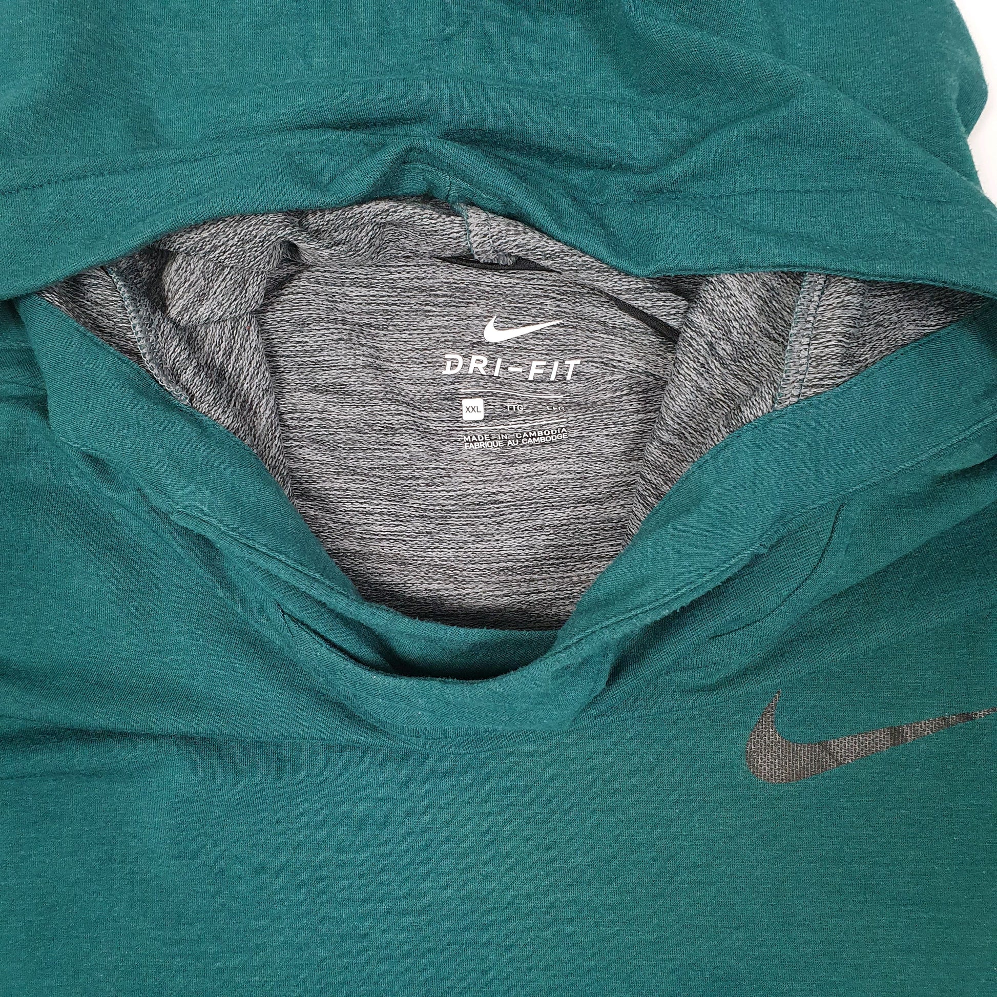 Mens Green Nike Lightweight Dri Fit Hoodie Jumper