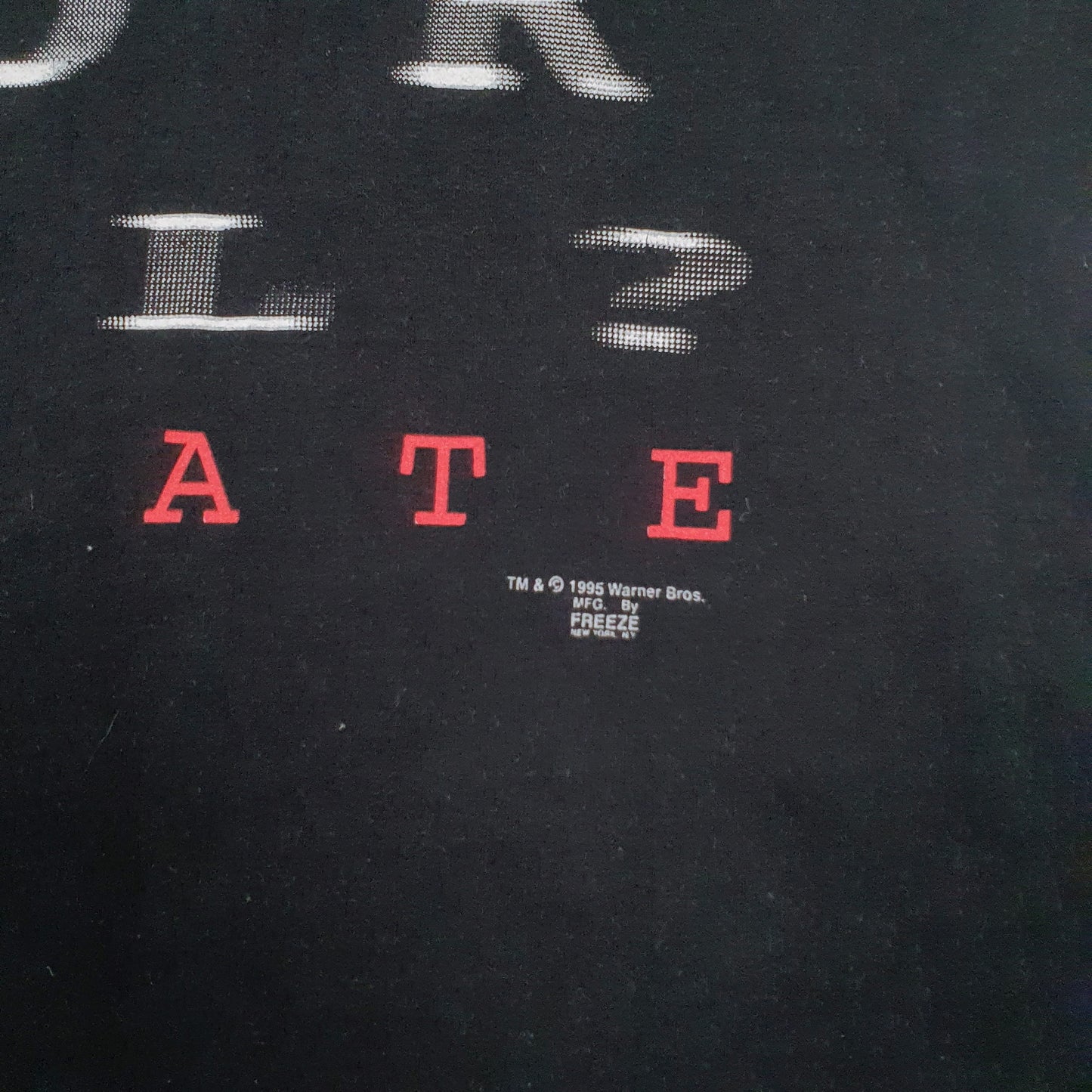 Mens Black X-AM Vintage 90s Warner Bros Quarter Zip T Shirt