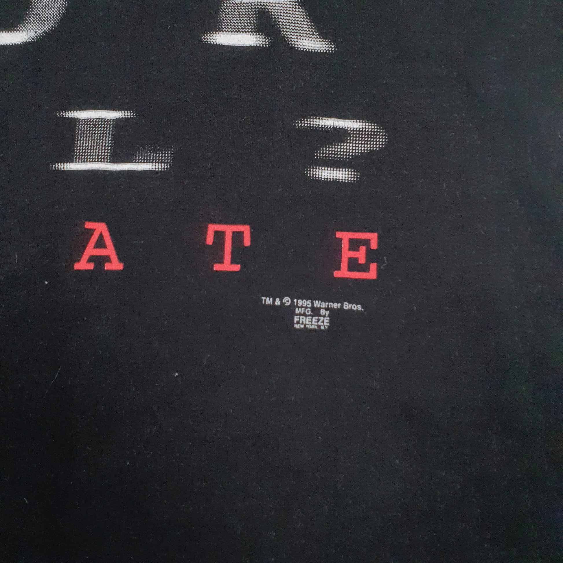 Mens Black X-AM Vintage 90s Warner Bros Quarter Zip T Shirt