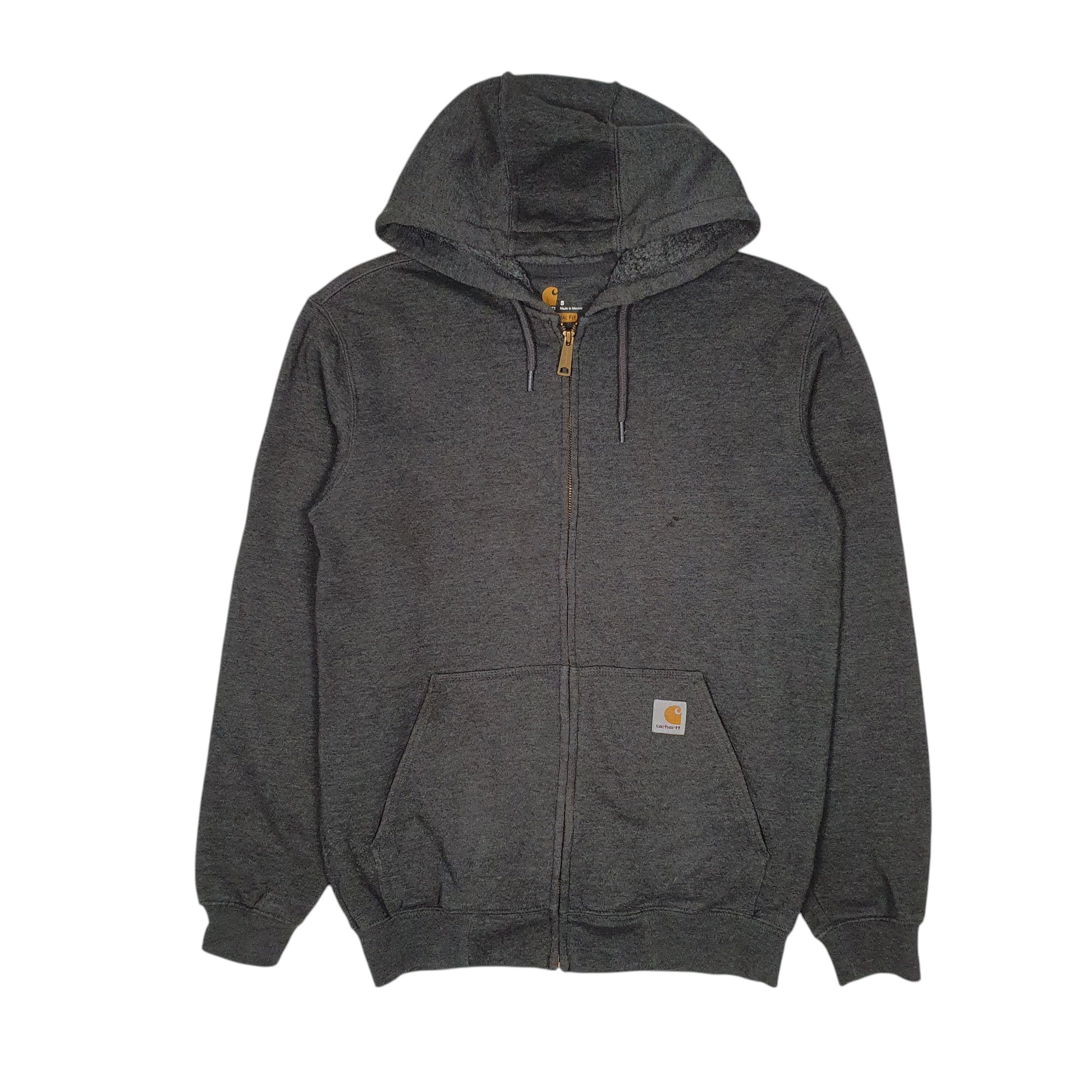 Mens Grey Carhartt Hoodie Full Zip Jumper