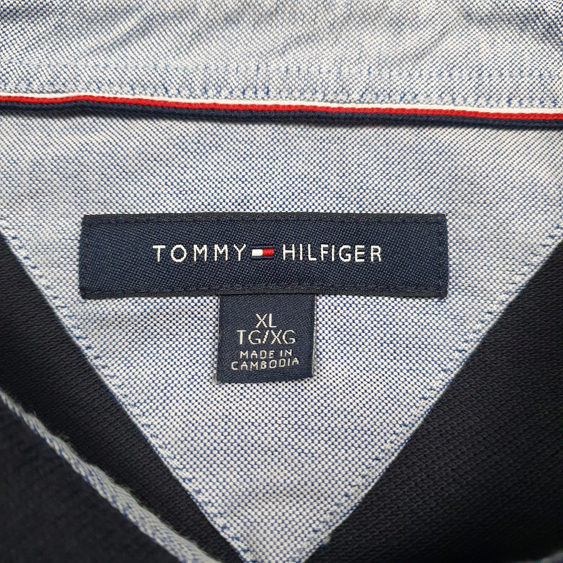 Mens Navy Tommy Hilfiger  Hoodie Polo Shirt