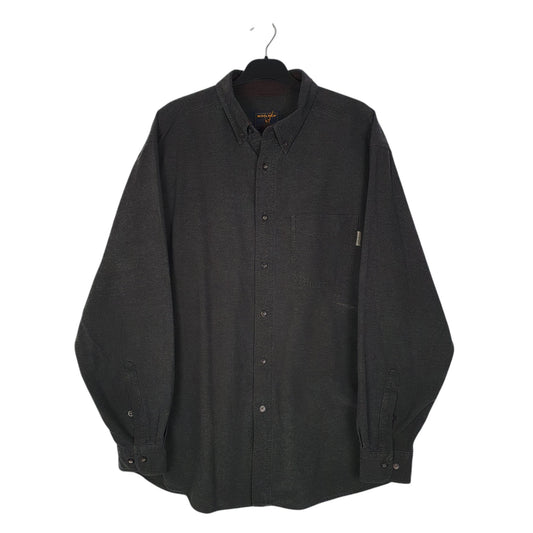 Mens Grey Woolrich Thick Chamois Long Sleeve Shirt