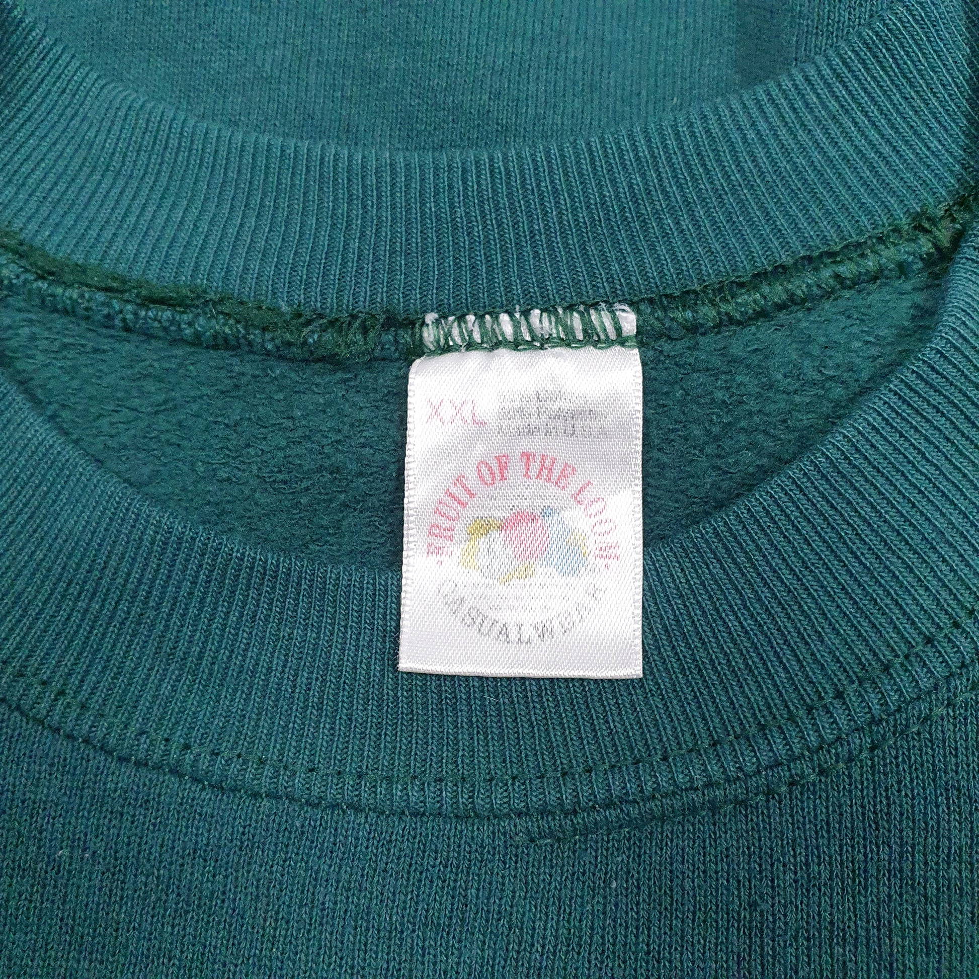 Mens Green Fruit Of The Loom Vintage 90s Made In USA Crewneck Jumper