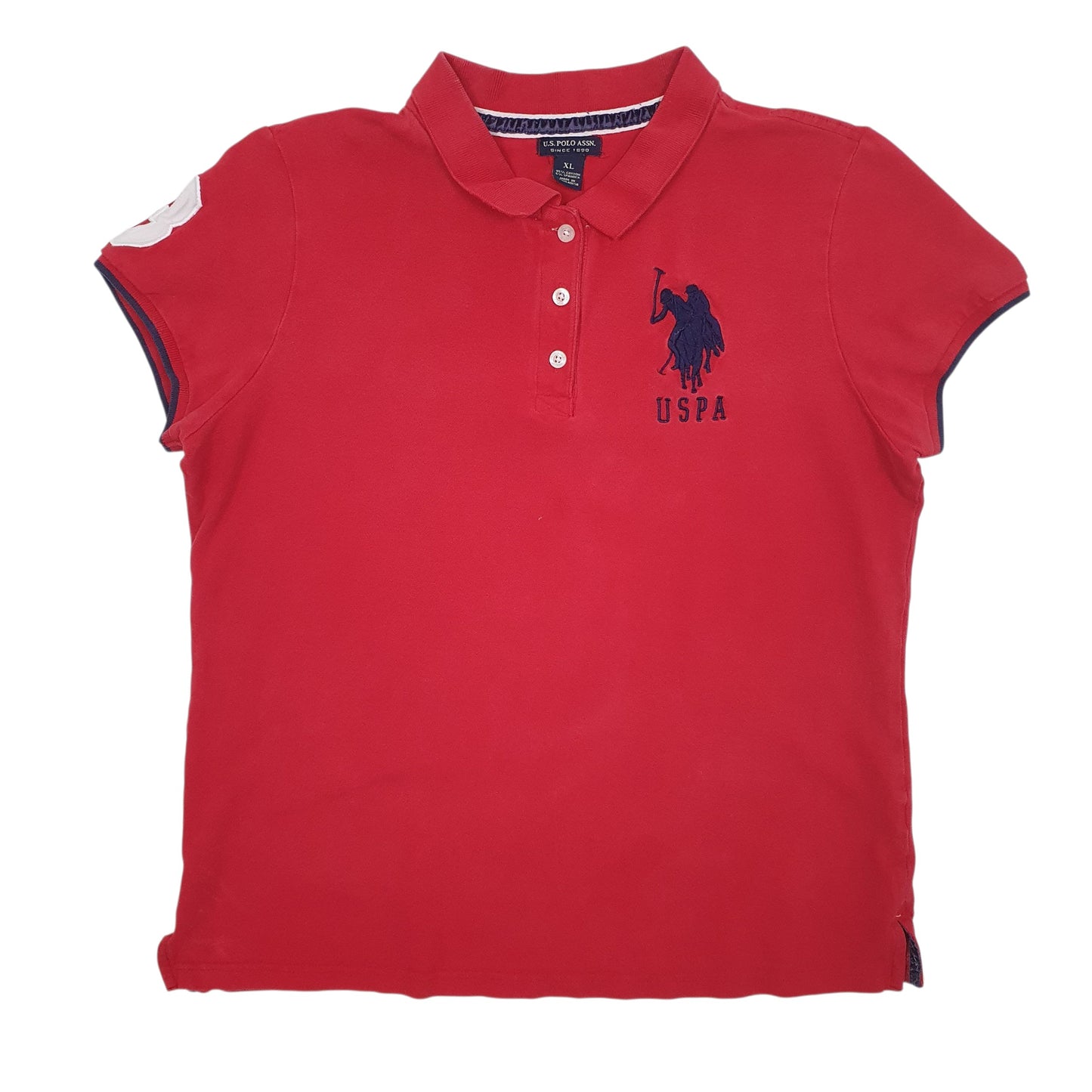 Womens Red US Polo Assn  Short Sleeve Polo Shirt