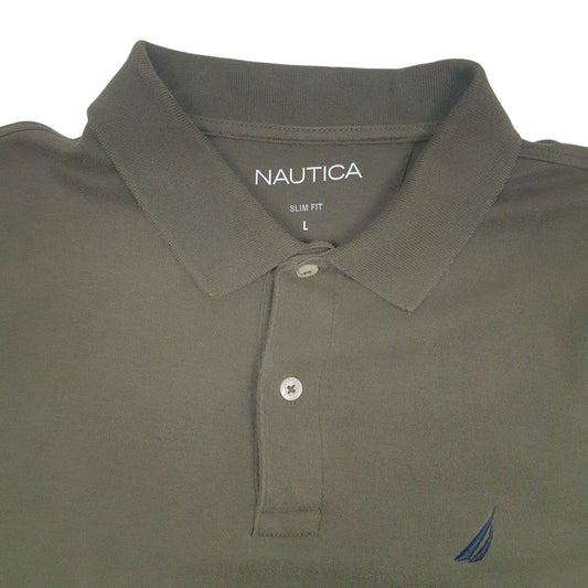 Mens Green Nautica Slim Fit  Polo Shirt