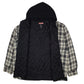 Mens Grey Craftsmen Shacket Hoodie Plaid  Coat