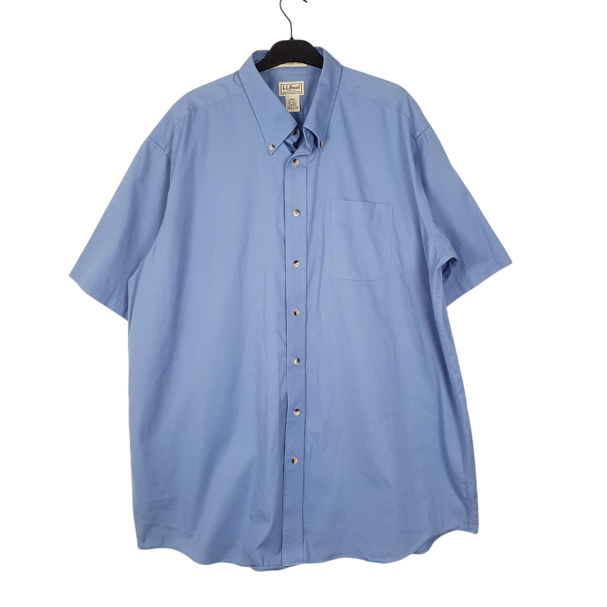 Mens Blue L.L.Bean  Short Sleeve Shirt