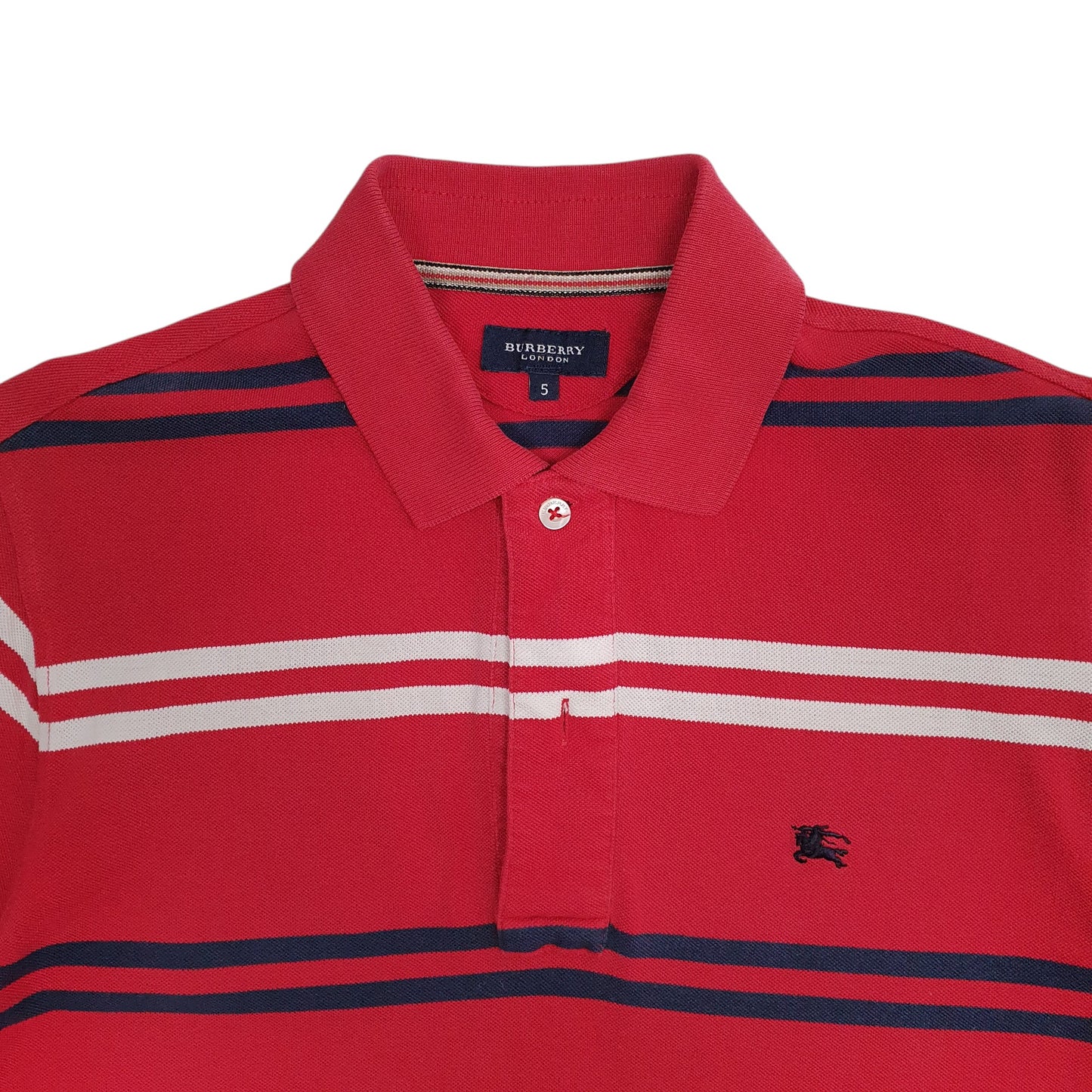 Mens Red Burberry   Polo Shirt