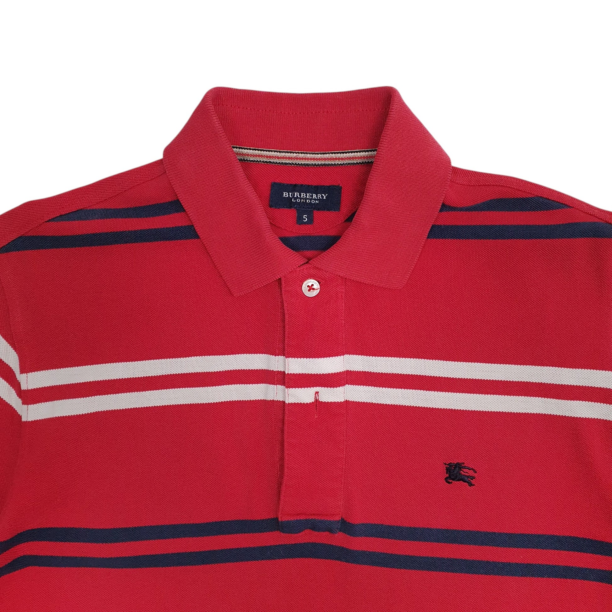 Mens Red Burberry   Polo Shirt