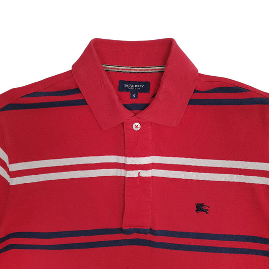 Mens Red Burberry   Polo Shirt