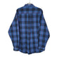 Mens Blue L.L.Bean Thick Chamois Plaid  Shirt