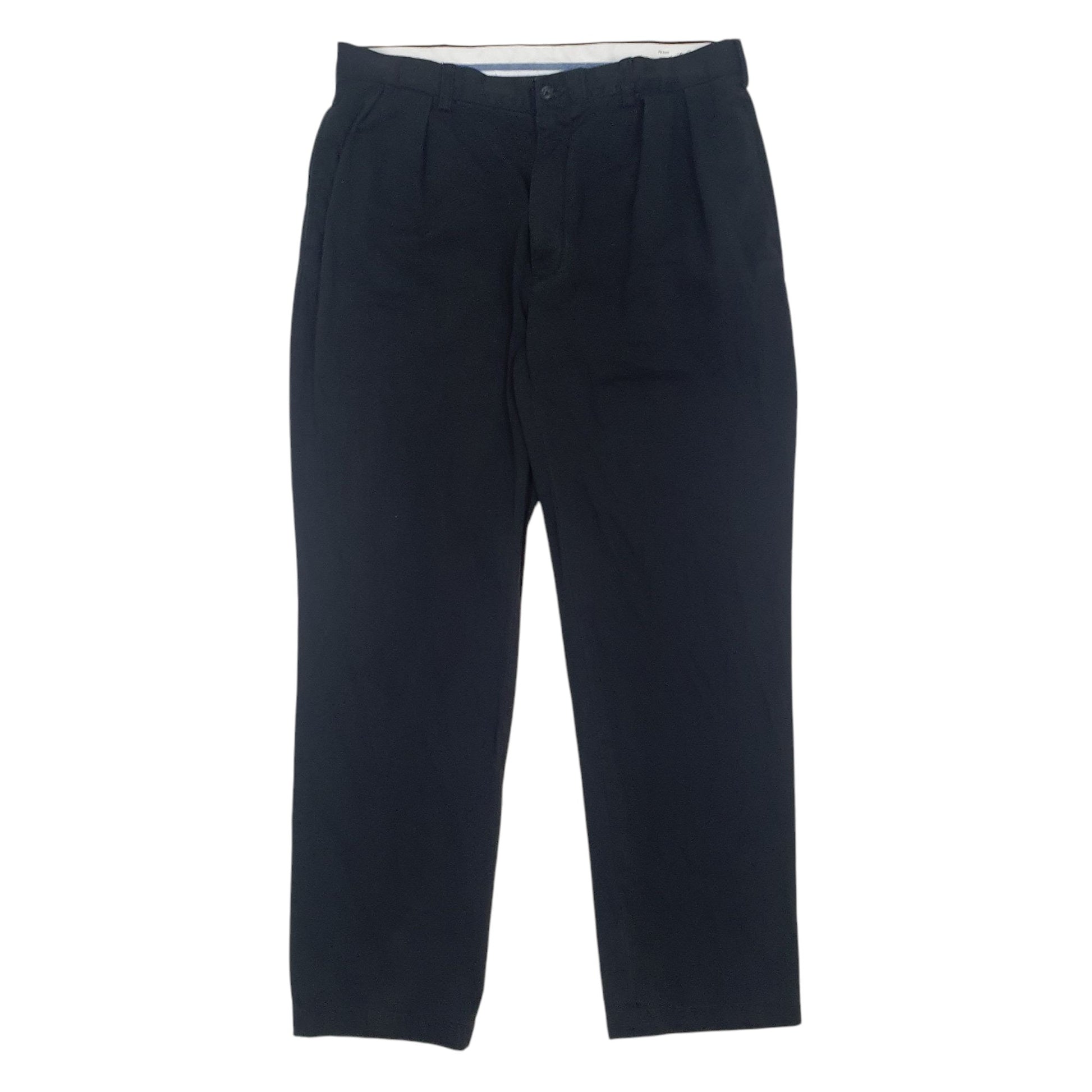 Mens Black Polo Ralph Lauren Classic Fit Double Pleated Chino Trousers