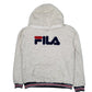 Womens White Fila Fluffy Sherpa Hoodie Jumper