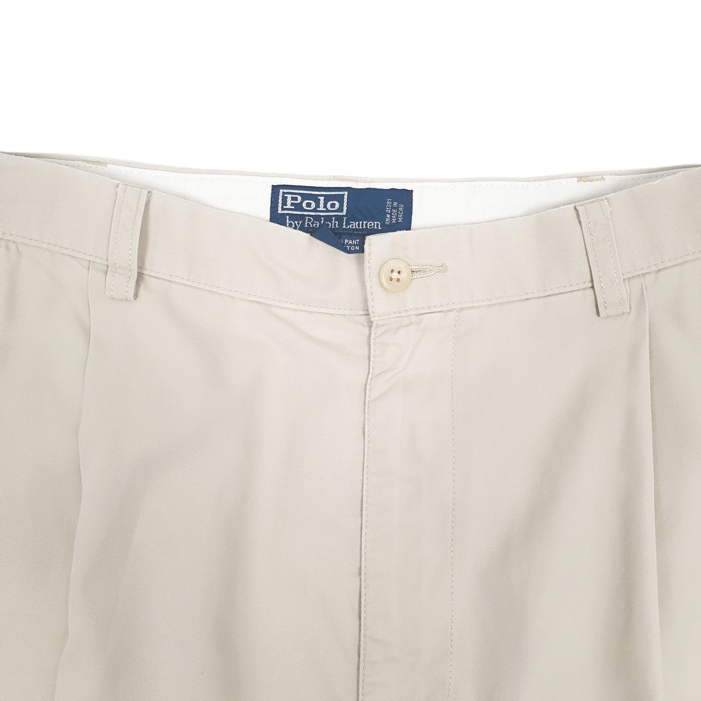 Mens Beige Polo Ralph Lauren Double Pleated Hammond Pant  Trousers