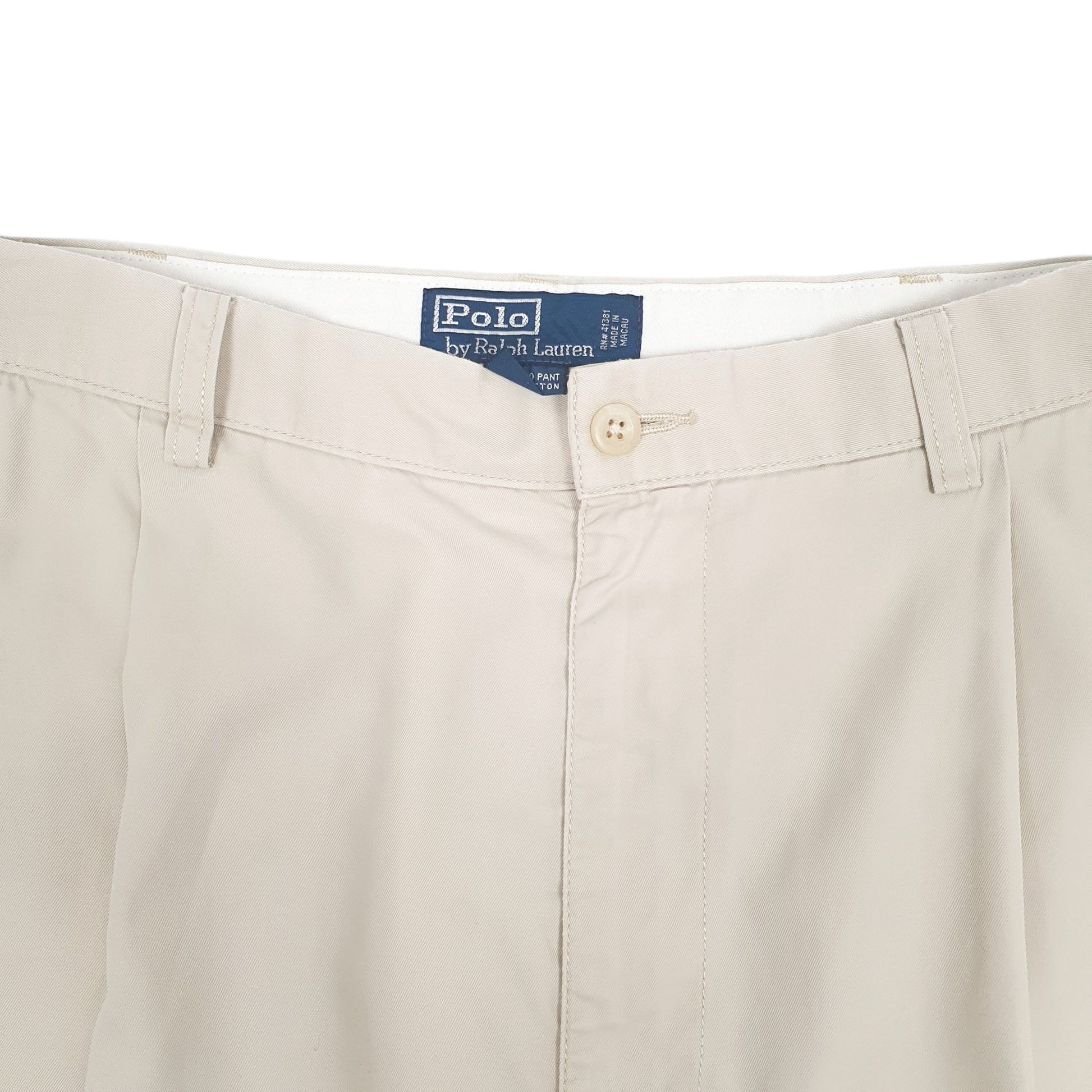 Mens Beige Polo Ralph Lauren Double Pleated Hammond Pant  Trousers