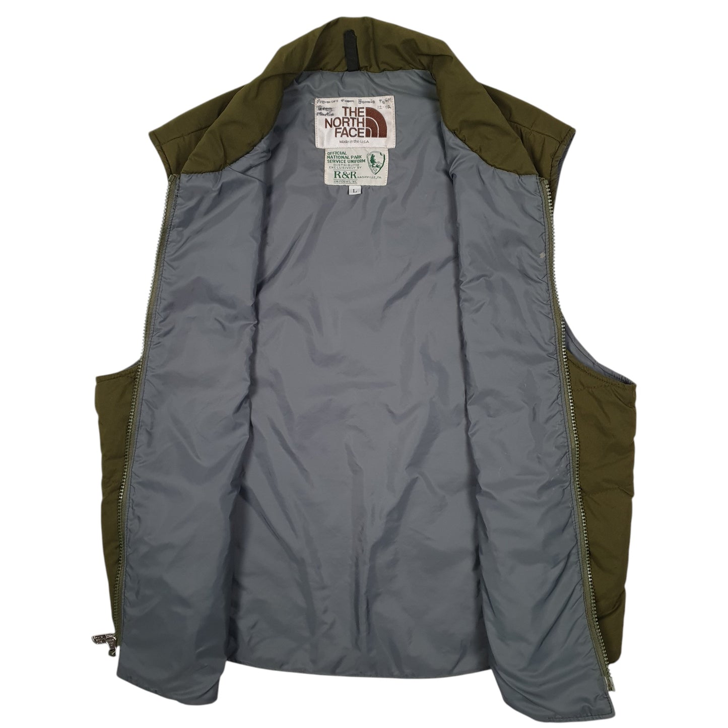 Mens Green The North Face Vintage 90s Made In USA Gilet Vest  Coat