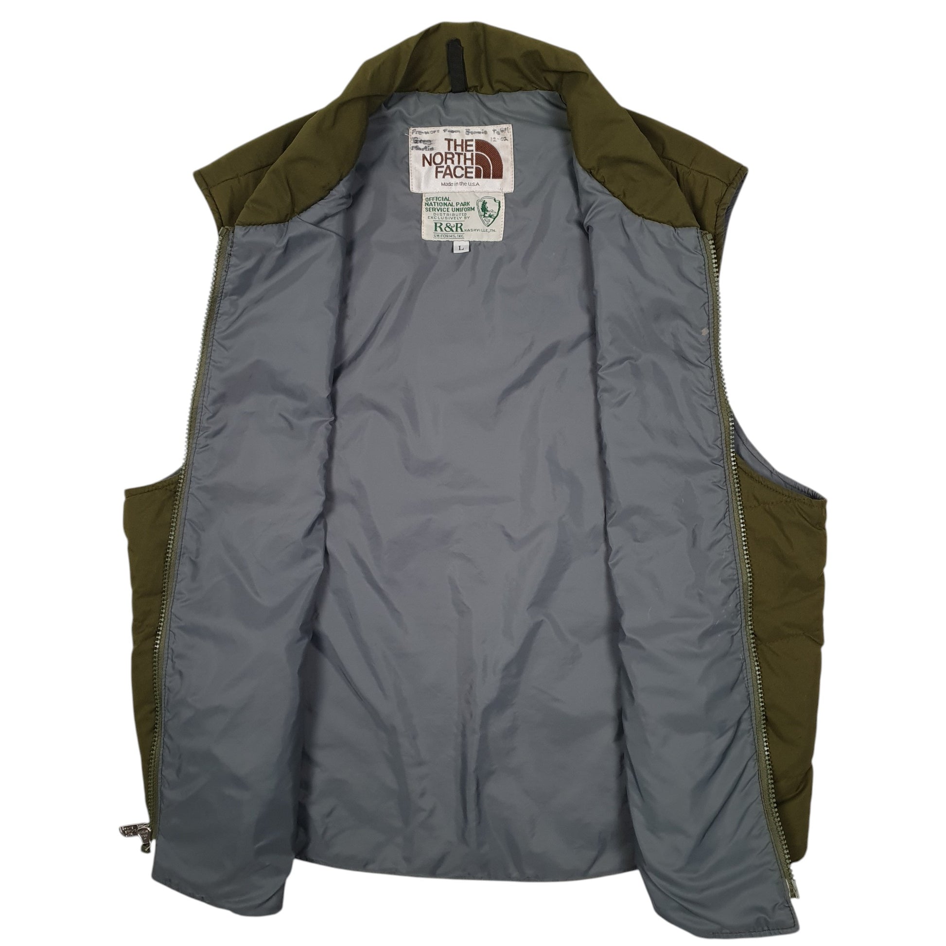 Mens Green The North Face Vintage 90s Made In USA Gilet Vest  Coat