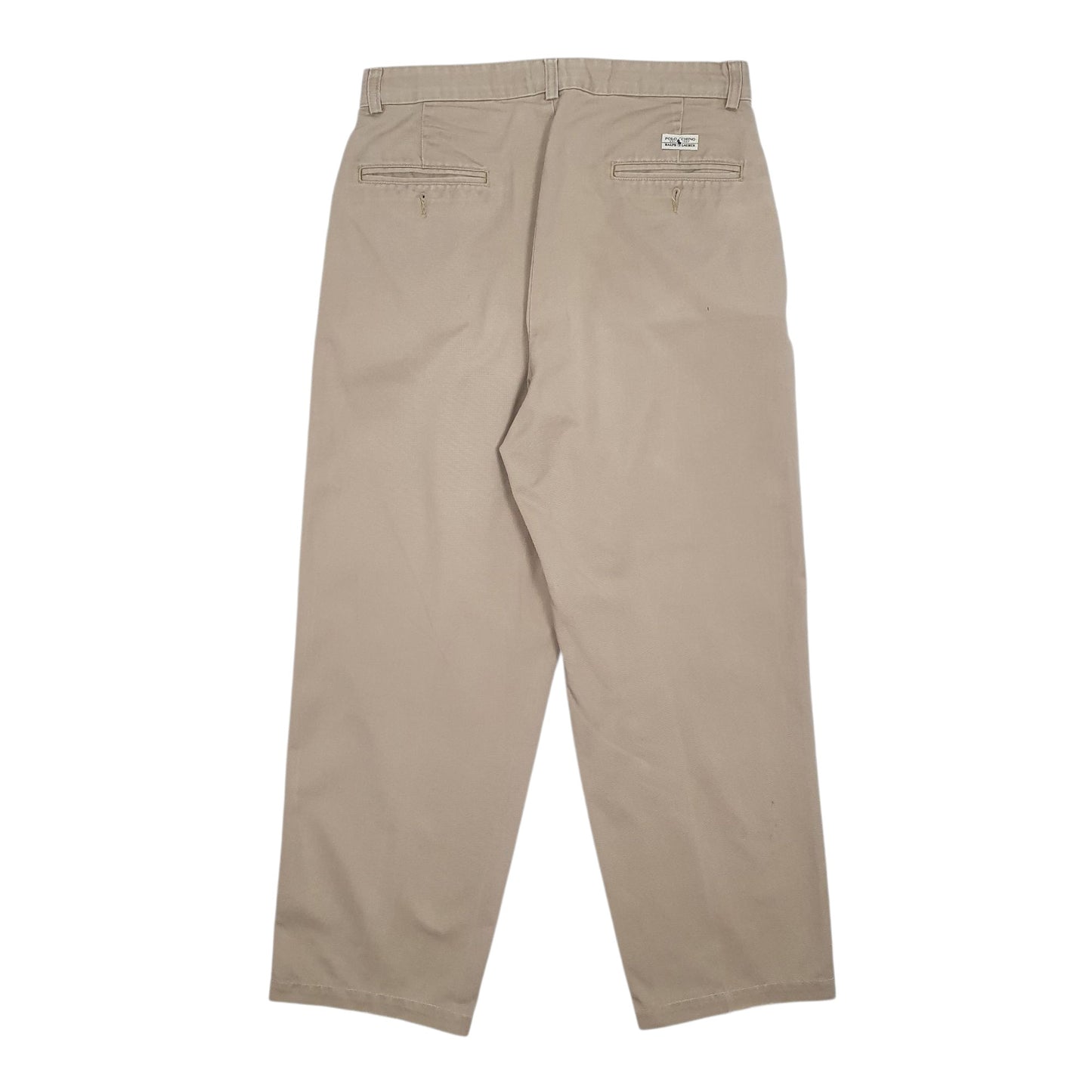 Mens Tan Polo Ralph Lauren Andrew Pant Pleated 90s  Trousers