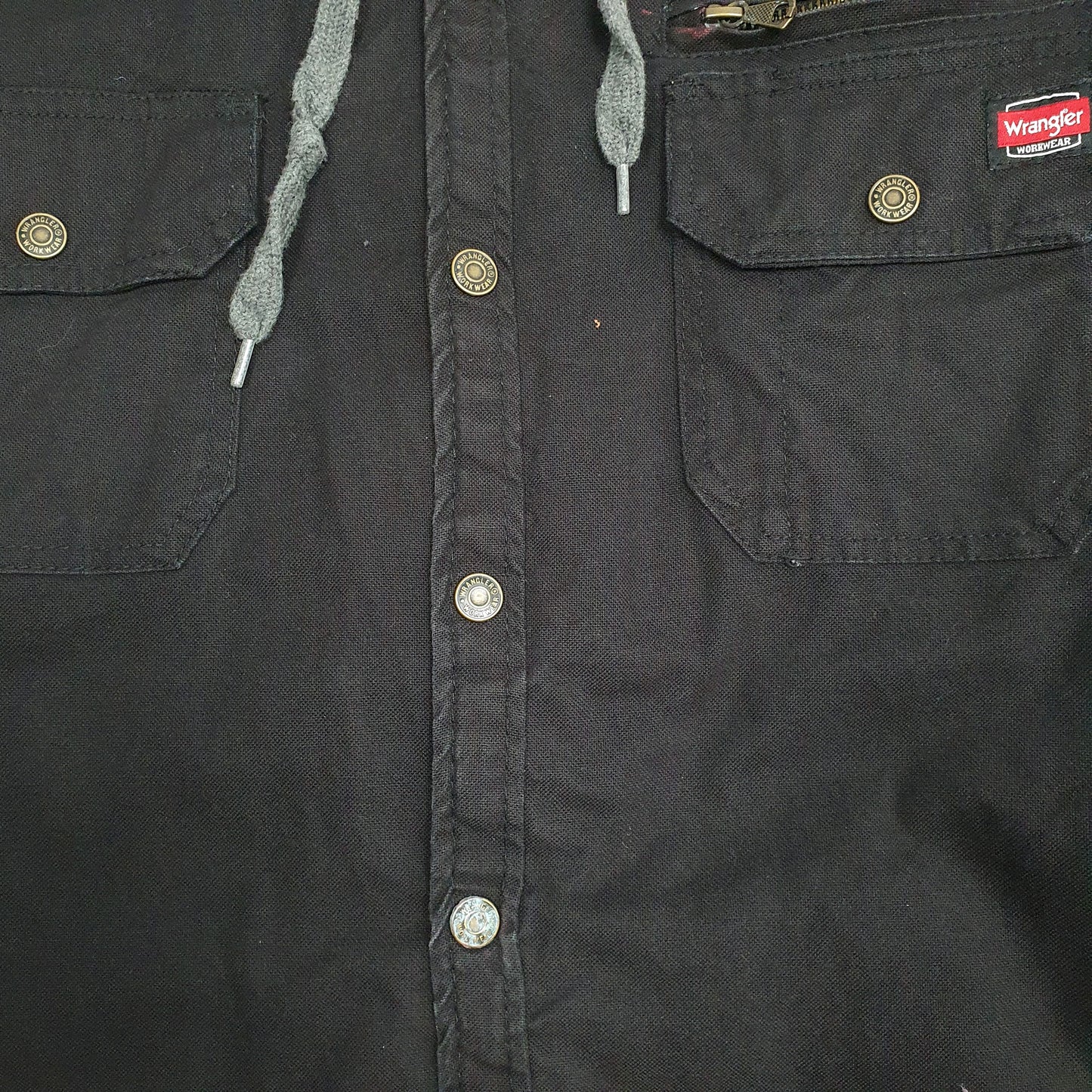 Mens Black Wrangler Hoodie Bomber Chore  Coat