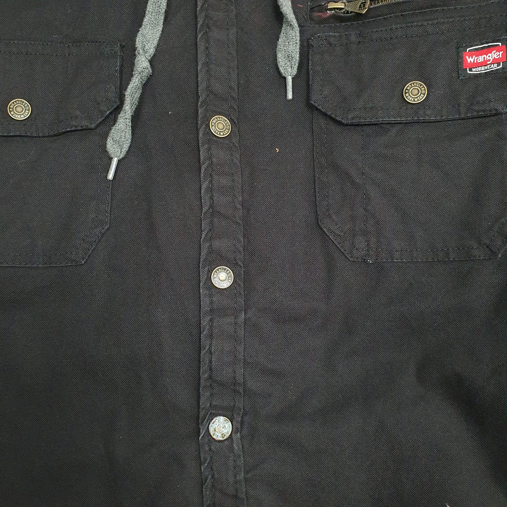 Mens Black Wrangler Hoodie Bomber Chore  Coat