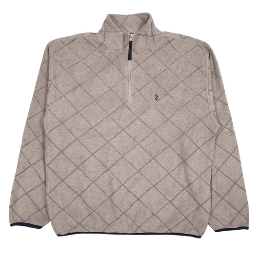 Mens Grey Nautica Vintage 90s Made In USA Quarter Zip Jumper