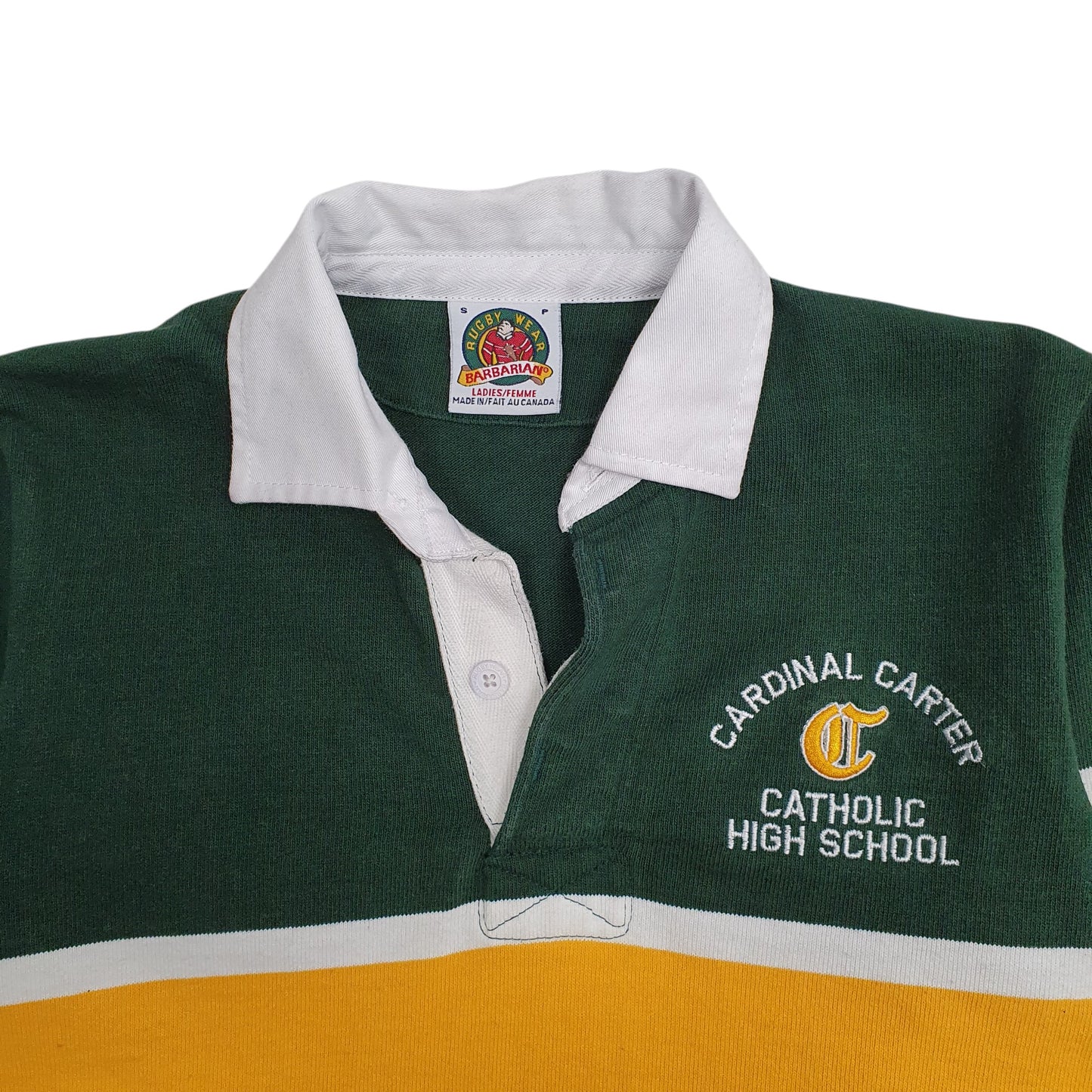 Womens Green Barbarian Rugby Hoodie Polo Shirt