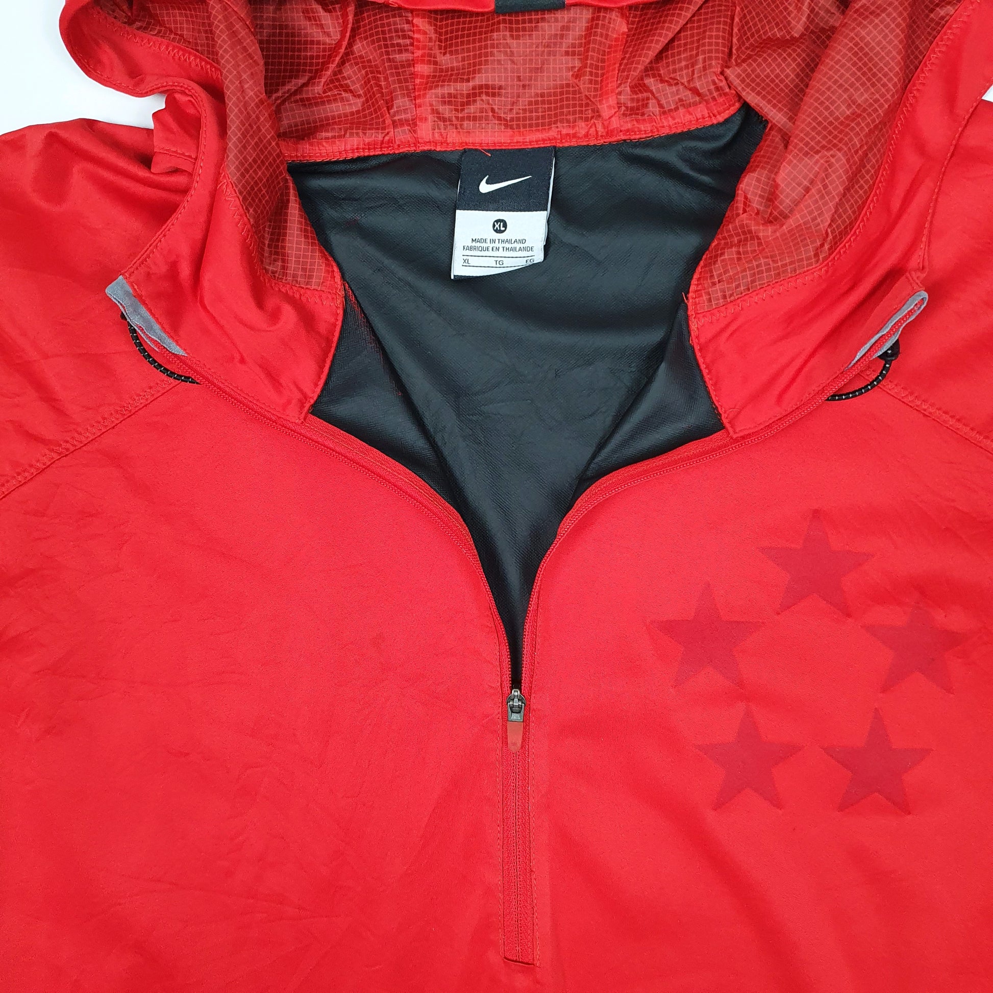 Mens Red Nike Pullover  Coat