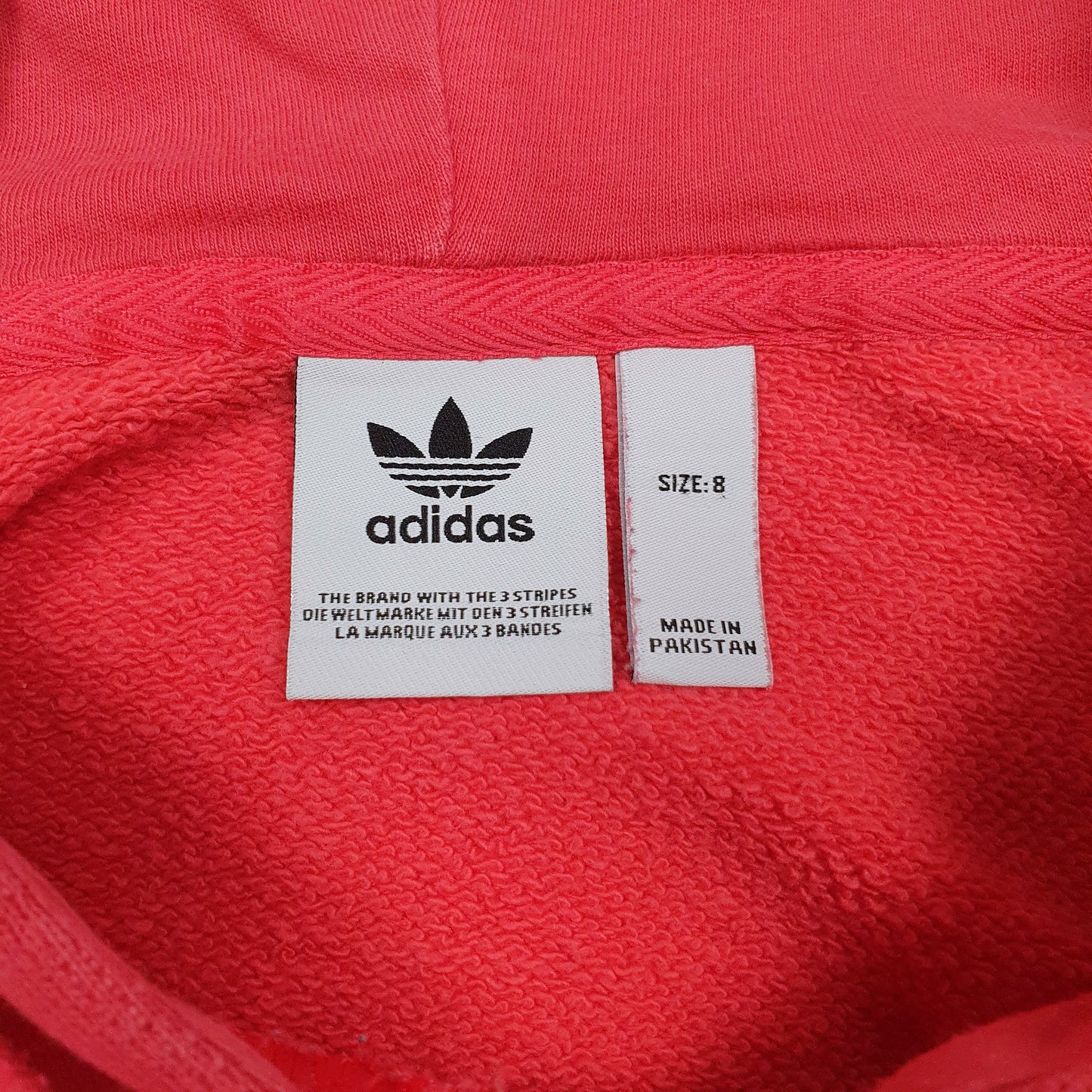 Womens Pink Adidas Spellout Hoodie Jumper