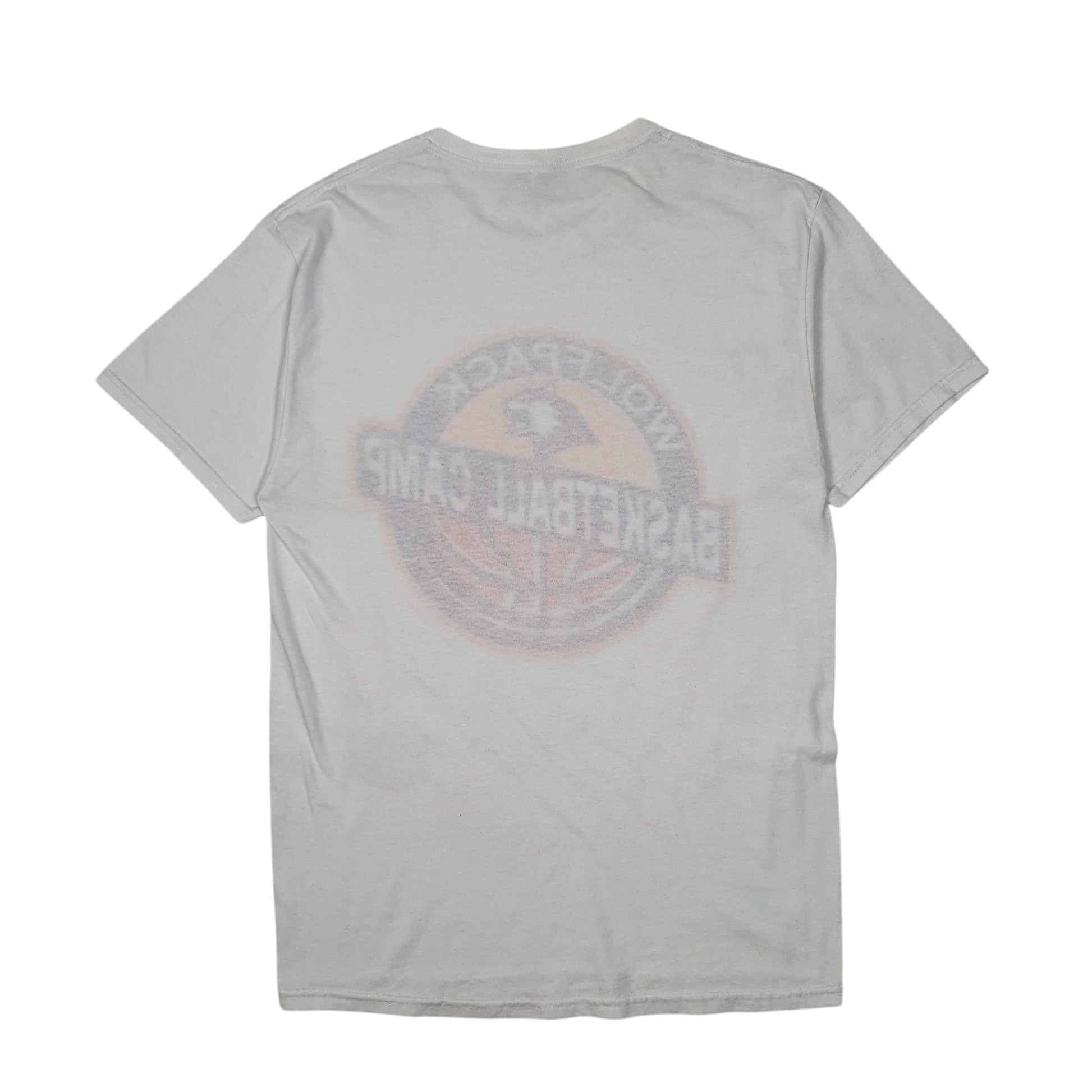 Mens White Jerzees Wolfpack Basketball  T Shirt