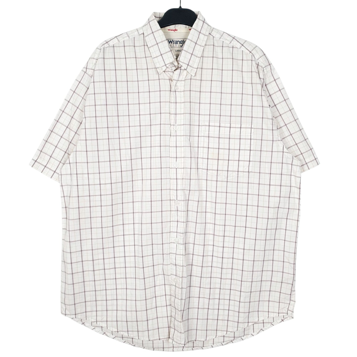 Mens White Wrangler  Short Sleeve Shirt