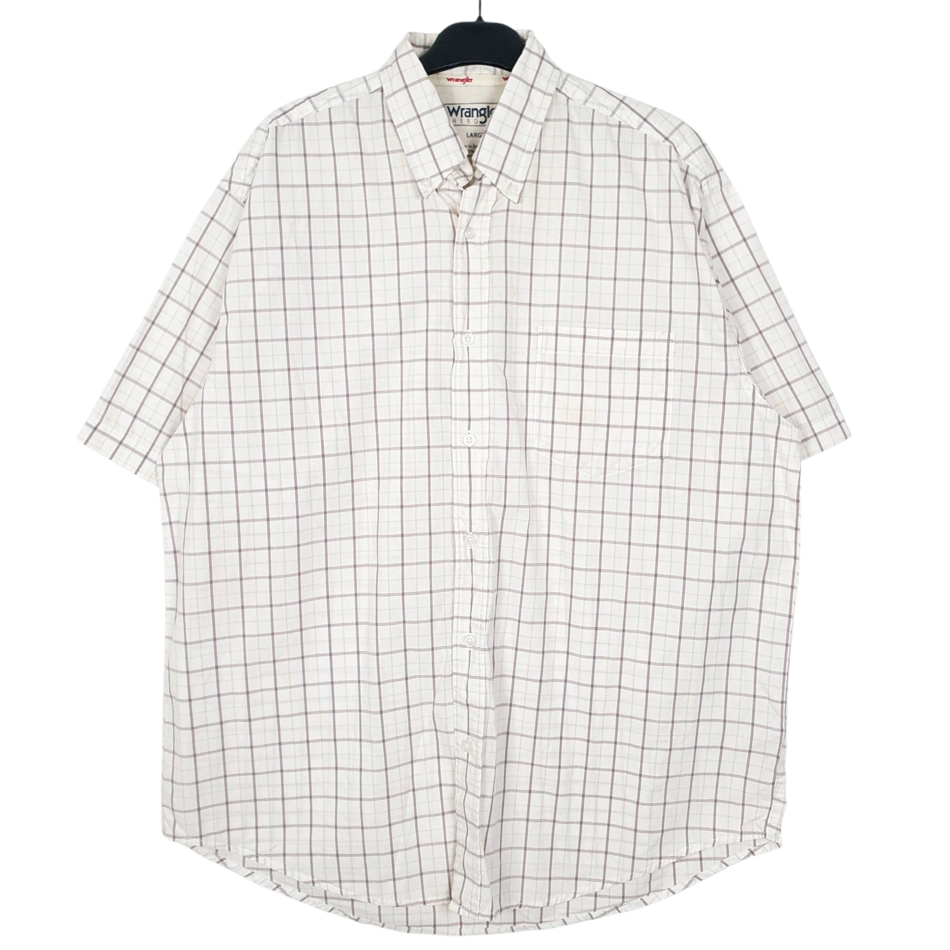 Mens White Wrangler  Short Sleeve Shirt