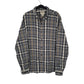 Mens Grey L.L.Bean Chamois Thick Flannel Plaid Long Sleeve Shirt