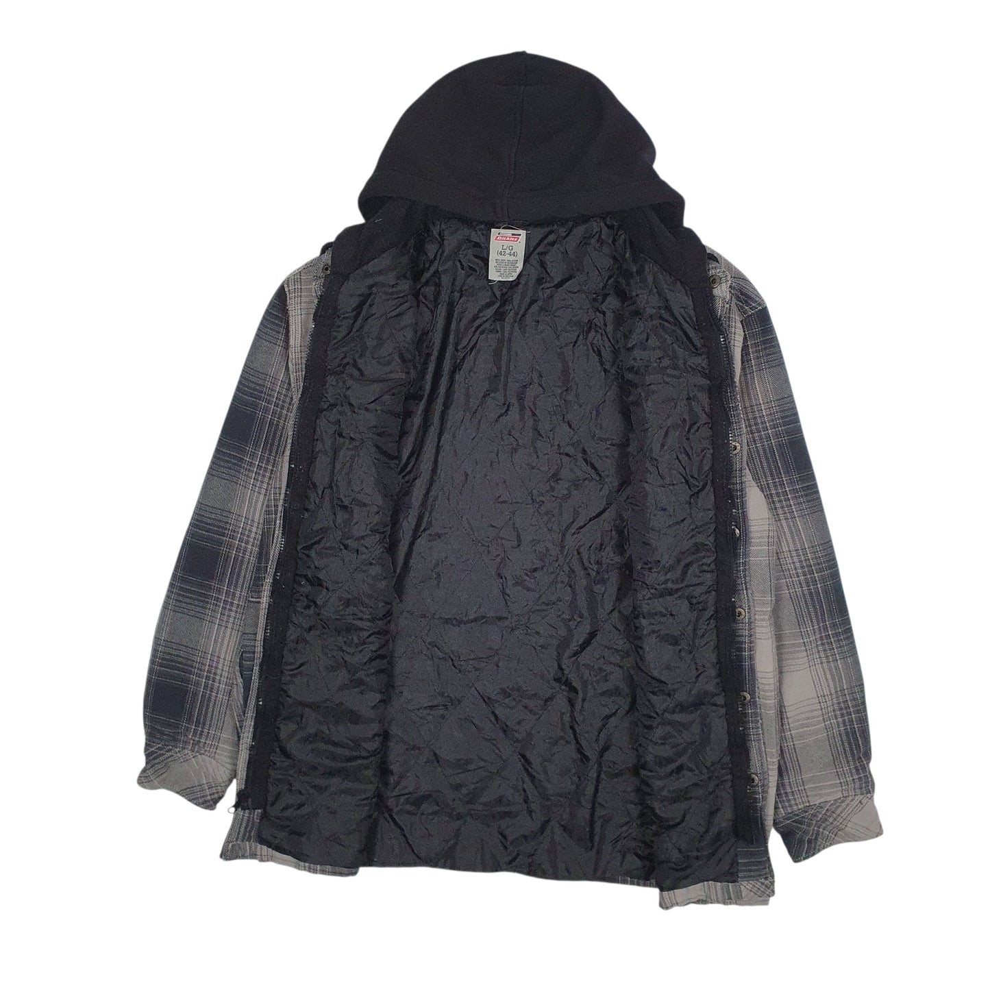 Mens Grey Dickies Chore Hoodie Plaid  Coat