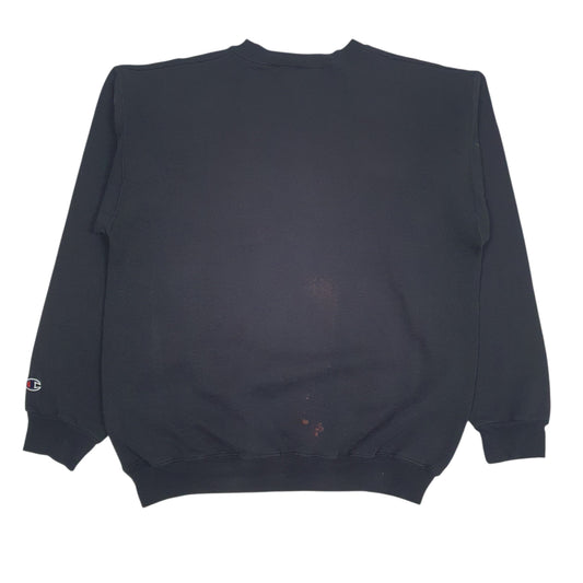 Mens Black Champion  Crewneck Jumper