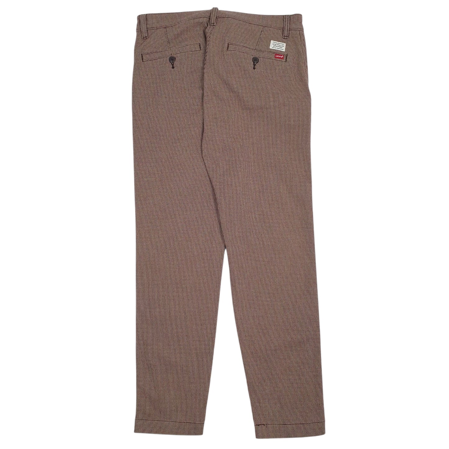 Mens Burgundy Levis Houndstooth  Trousers