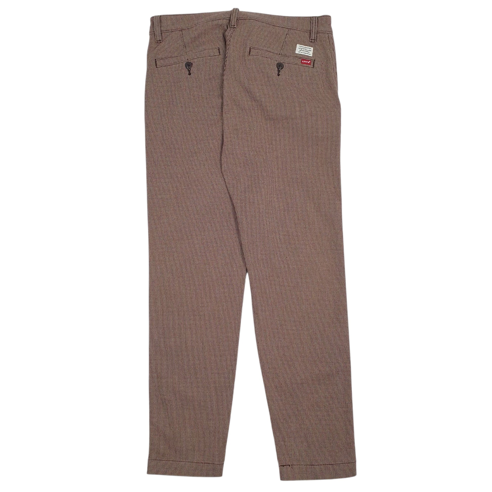 Mens Burgundy Levis Houndstooth  Trousers