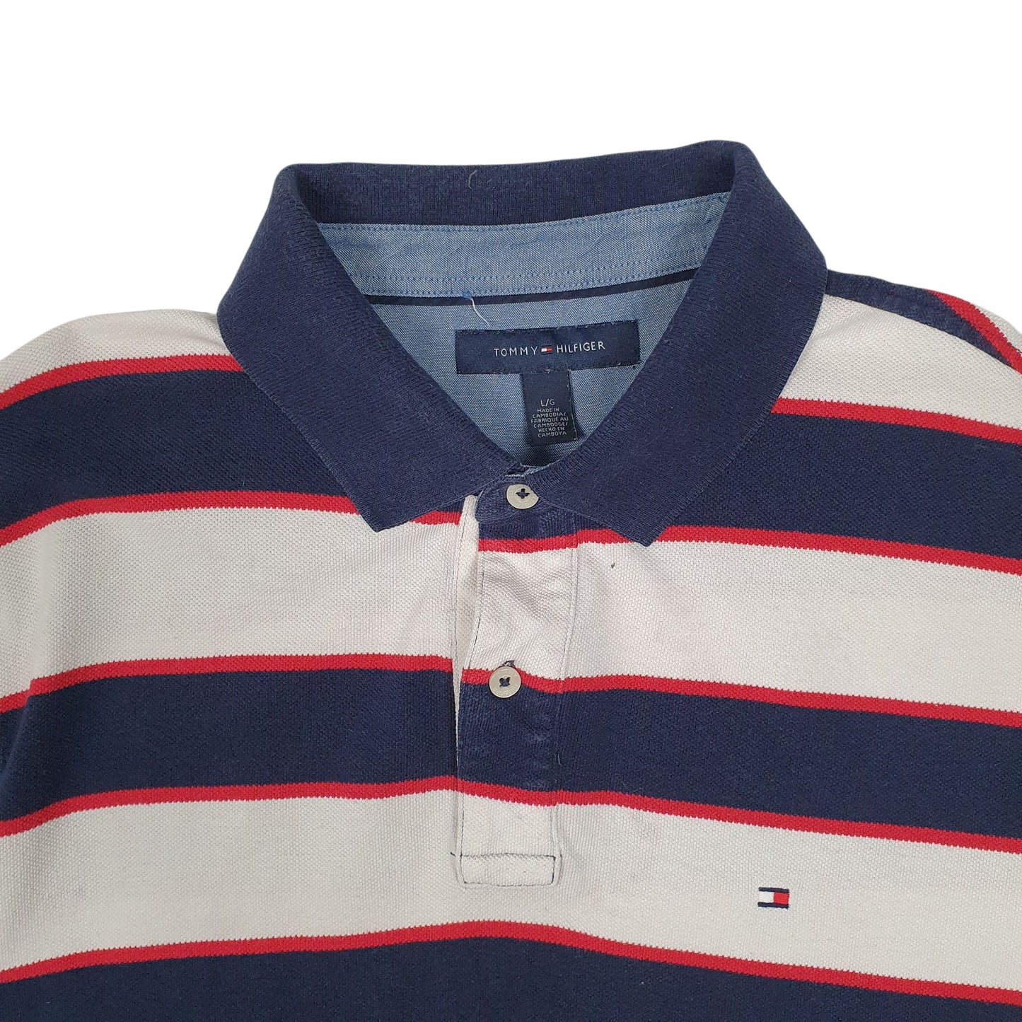 Mens Navy Tommy Hilfiger  Hoodie Polo Shirt