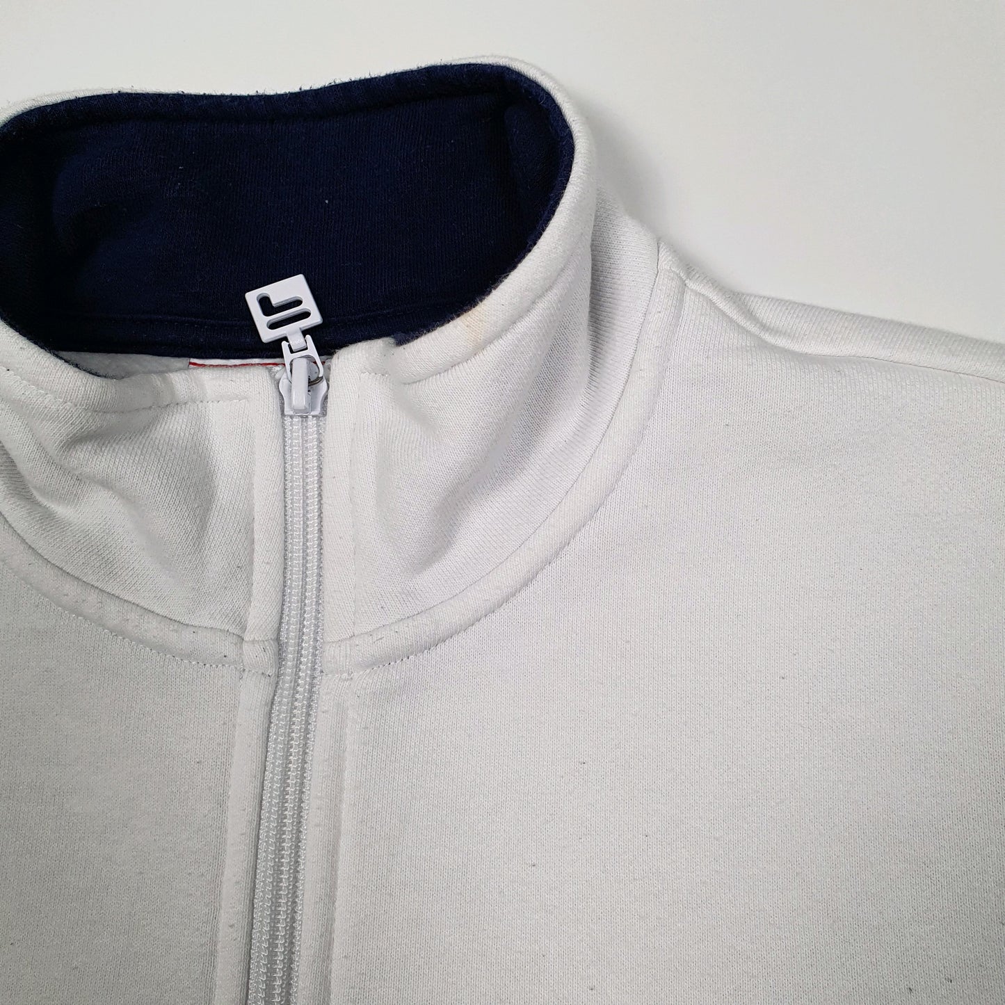Mens White Fila  Quarter Zip Jumper