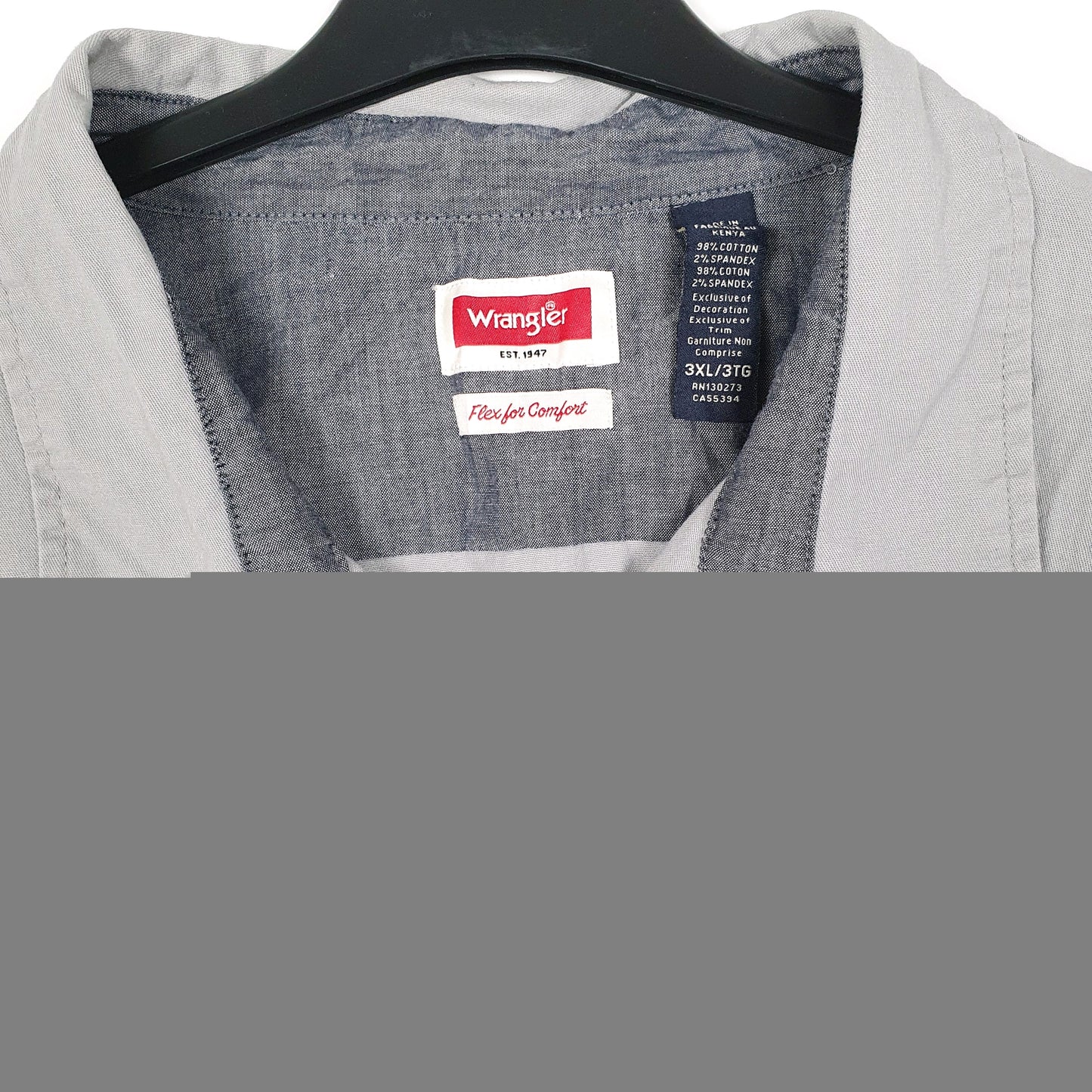 Mens Grey Wrangler   Shirt
