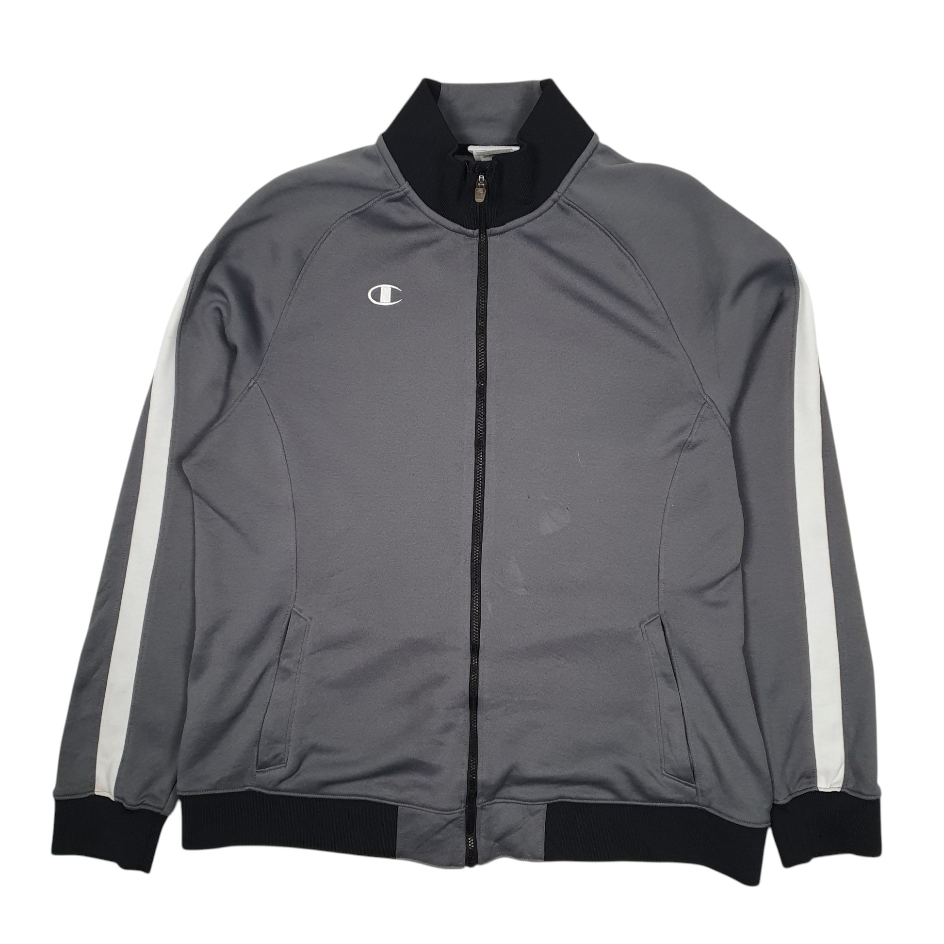 Womens Grey Champion Track Top Full Zip Jumper