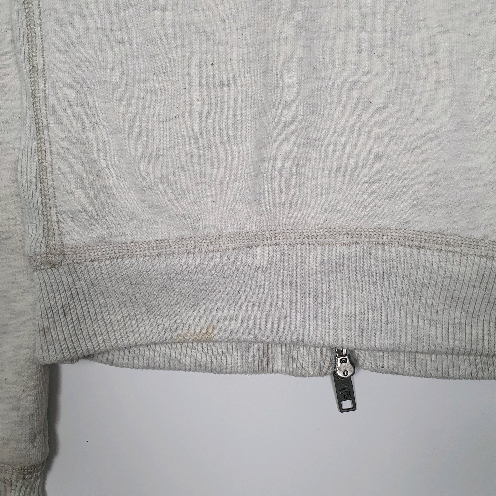 Womens Grey Abercrombie & Fitch Sherpa Lined Hoodie Full Zip Jumper